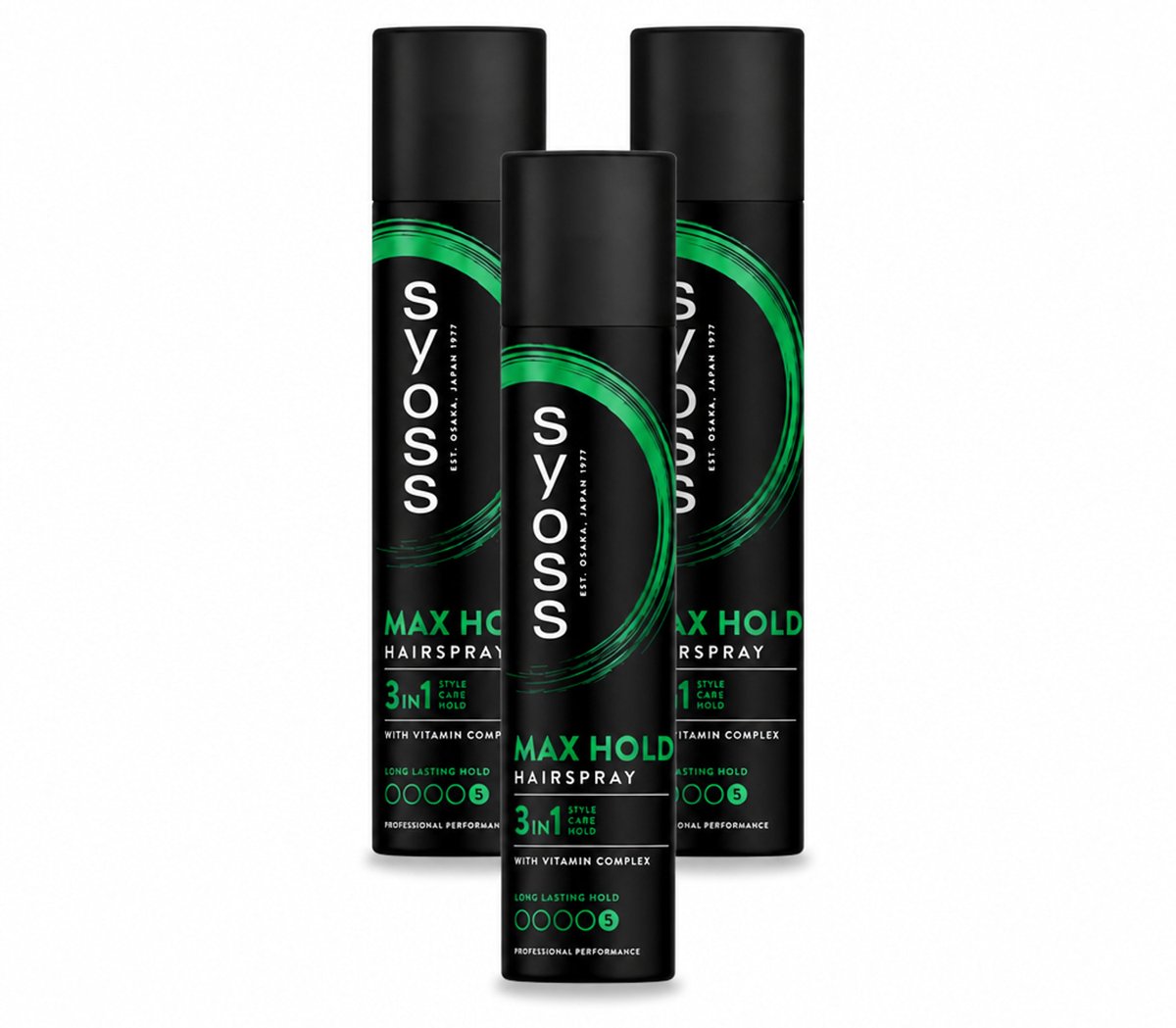 3 x Syoss - Max Hold - Haarspray - 300 ml - Voordeelverpakking - 3 stuks