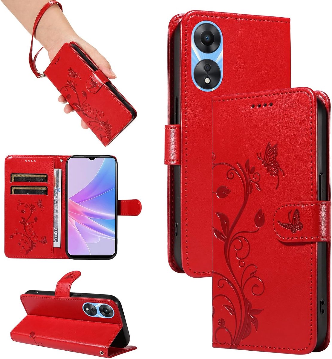 Hoesje voor OPPO A78 5G / A58 5G, Rood
