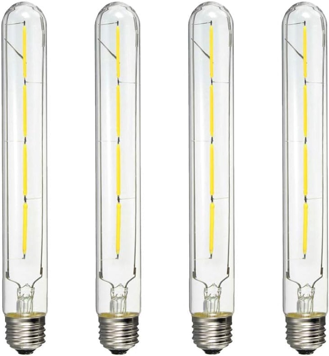4 stuks LED retro lamp, E27 De basis, 4W vervangbare 40W gloeilamp, 400Lm 6000K koud wit licht, AC 220-240V, doorzichtig glas, niet dimbaar