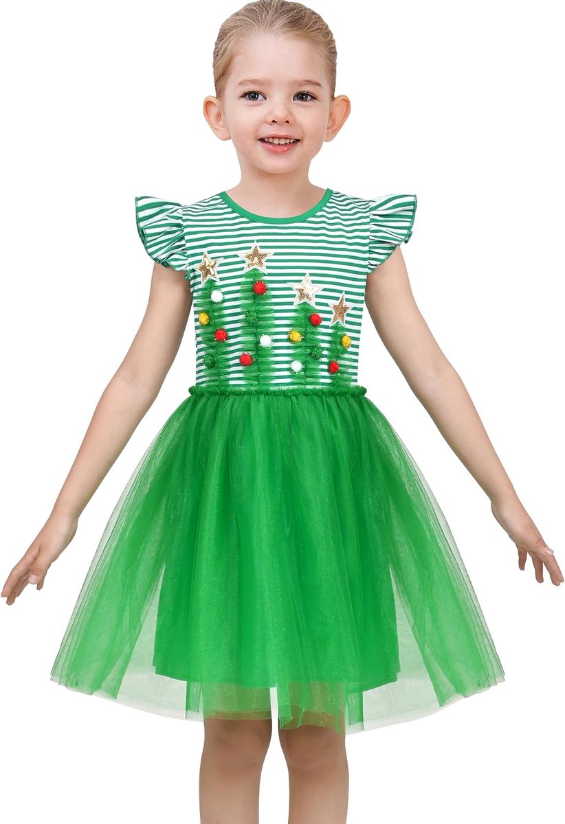 Jurk Roze Pailletten Bruiloft Hallo laag Tule Rok Tutu Flutter mouw 4-8 jaar