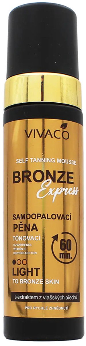 Vivaco Bronze Express Tanning Mousse Light - Sneldrogende Zelfbruiner - 200 ml