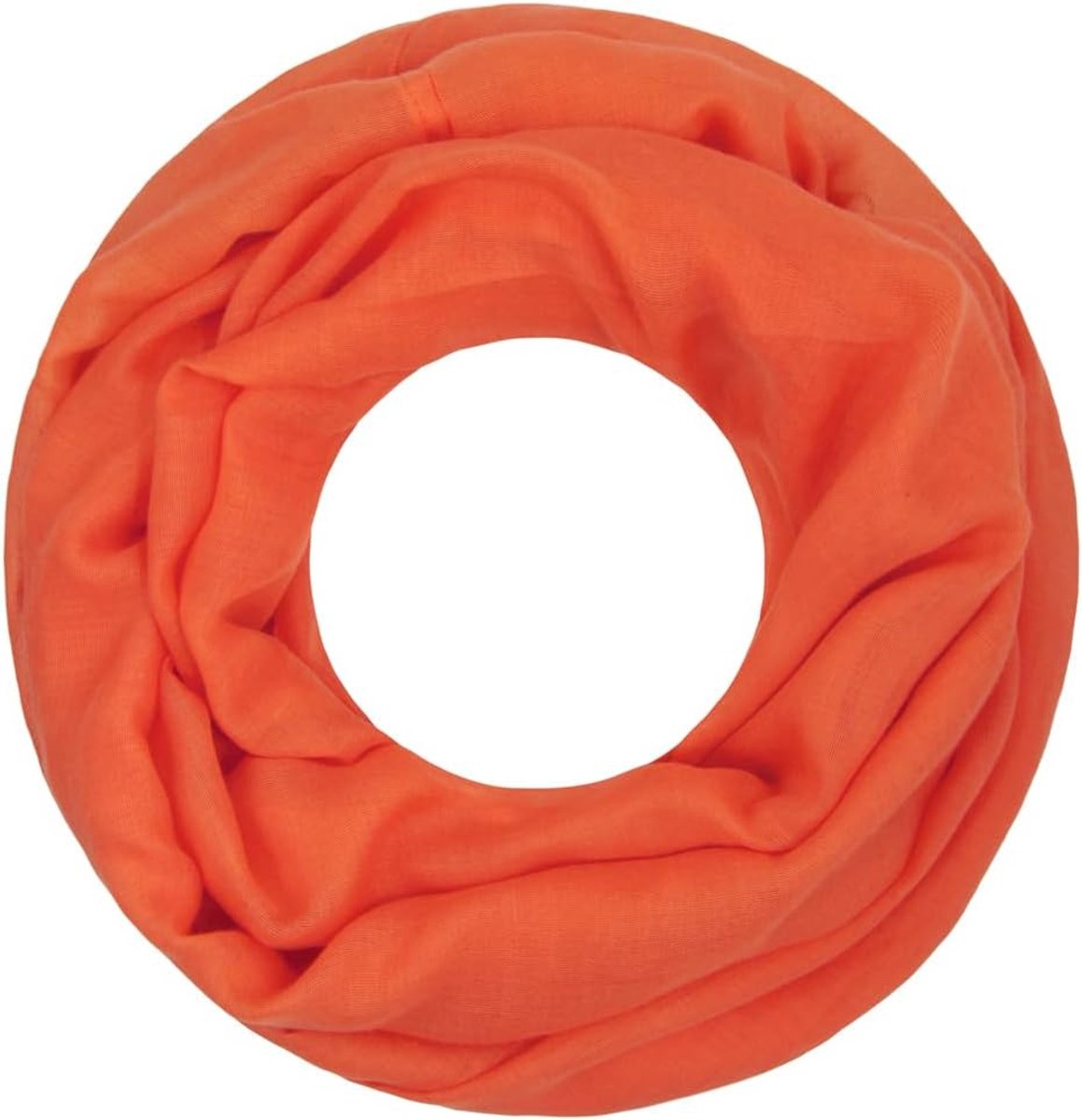 Loop Cary Basic sjaal dames sjaal colsjaal ronde sjaal halsdoeken effen loopsjaal eenkleurig, mandarijn
