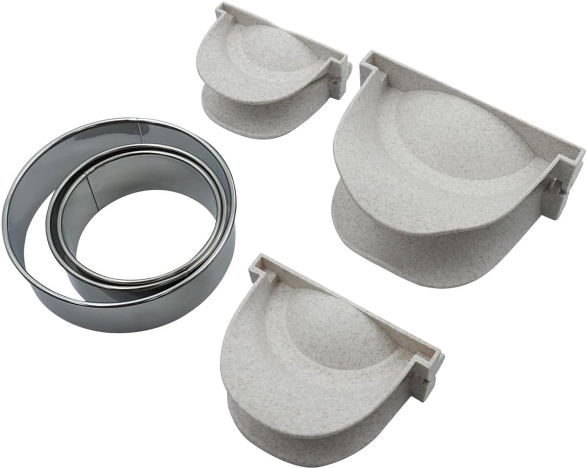 Maker Pie Maker Set met ronde deegsnijder Ravioli Maker, klein 7 cm, medium 8 cm, groot 11 cm Geschikt voor thuiskeuken, catering