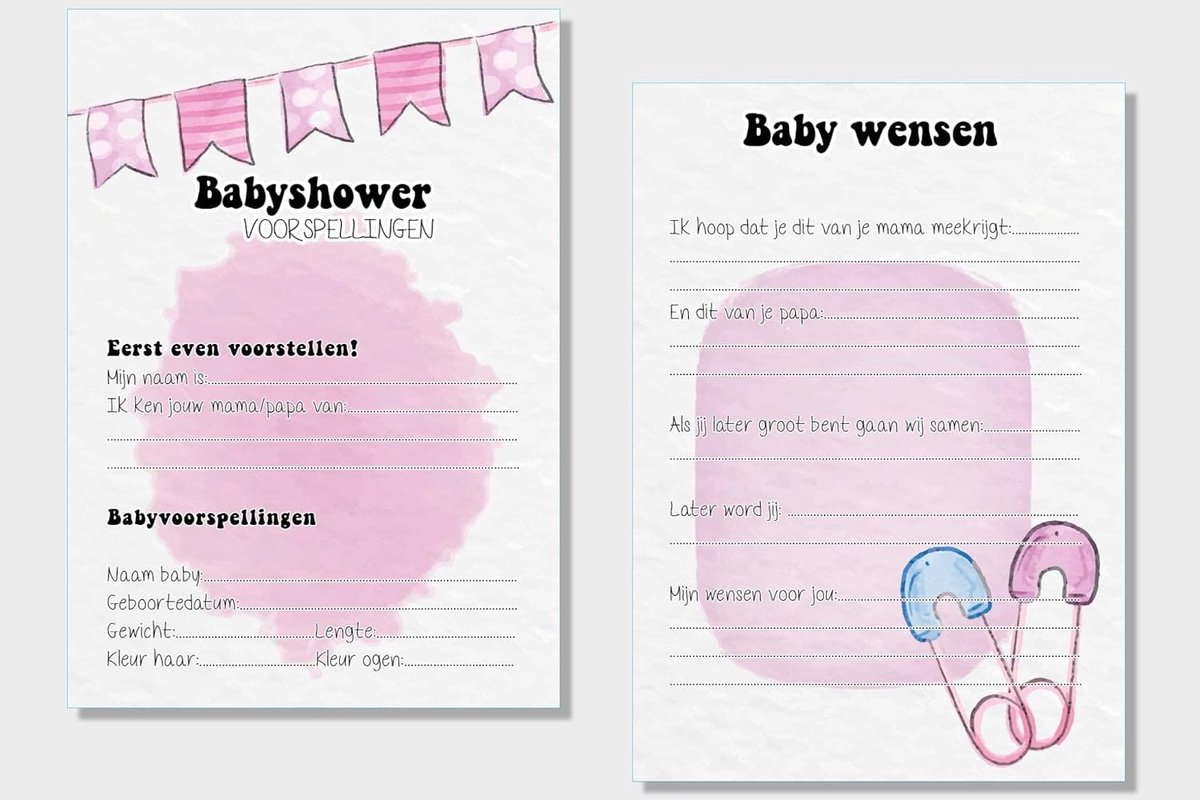 20x leuke babyshower invulkaarten (A5 formaat) babyshower 6
