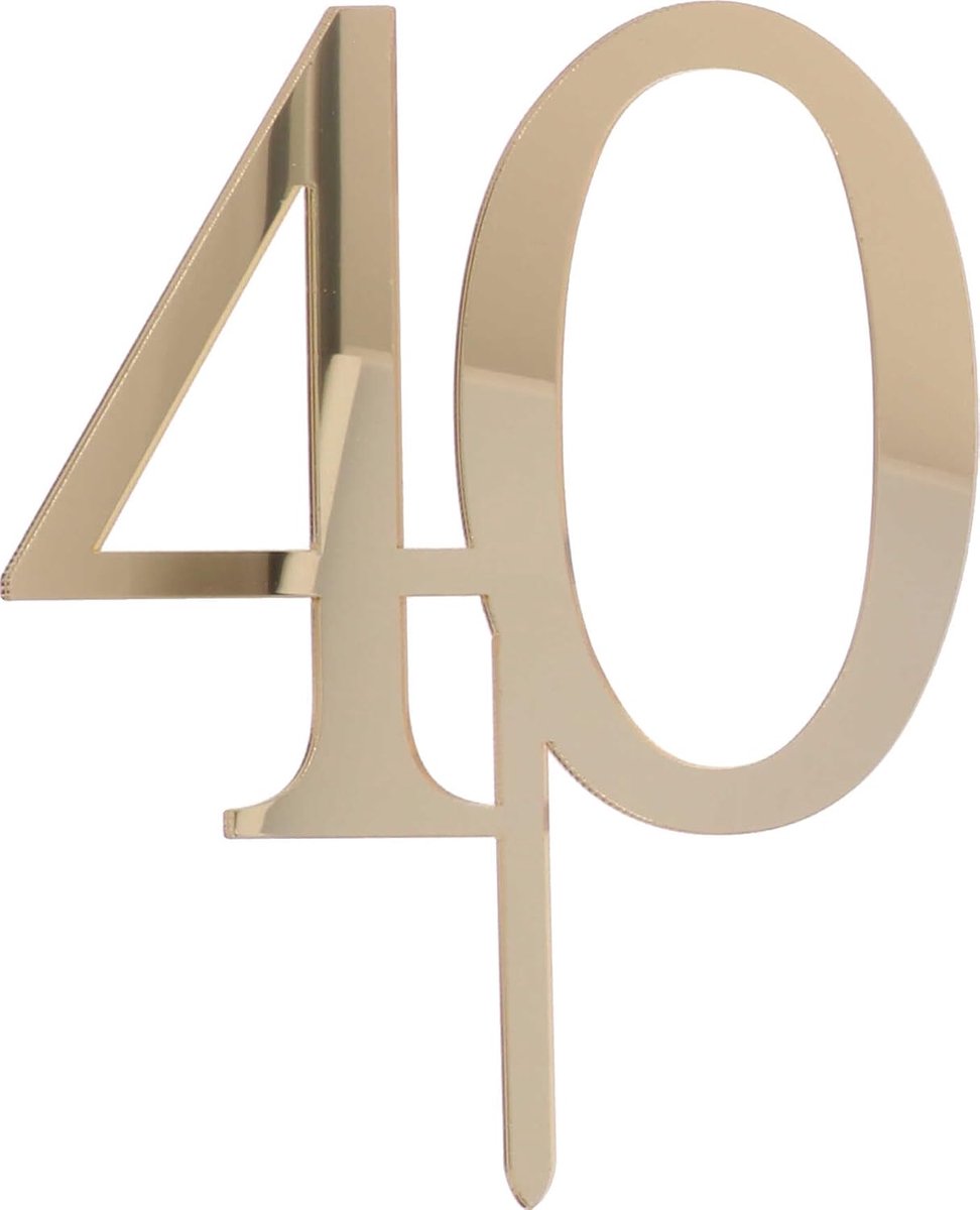 Cake topper 40 goud