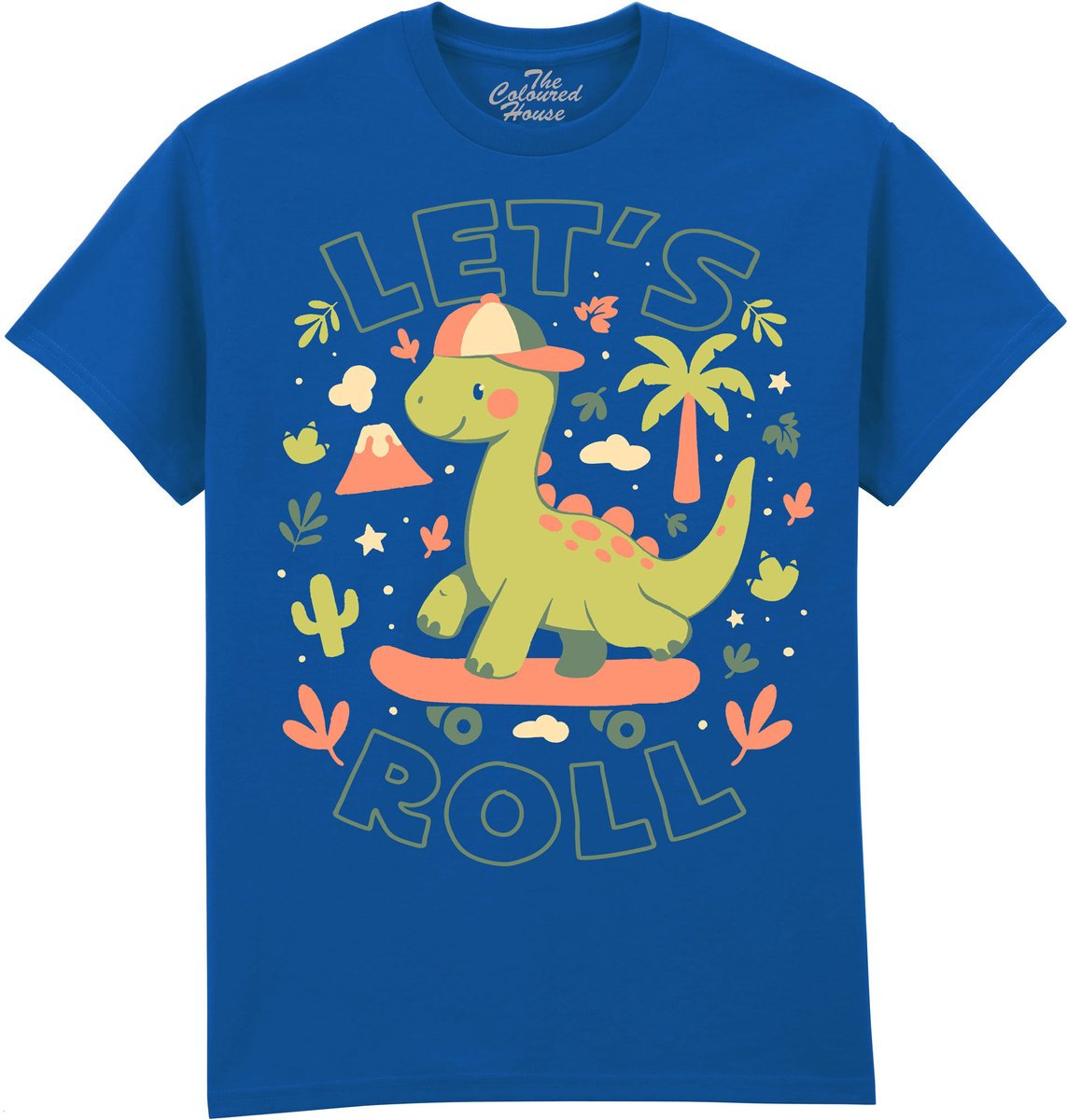 Dino Lets Roll The Coloured House T-shirt XXL