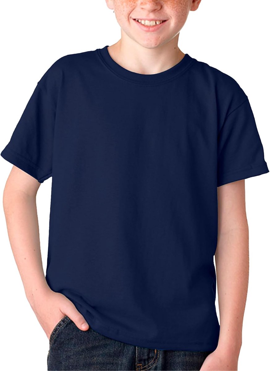 1 of 2 stuks, uniseks, korte mouwen, 100% katoen, basic kinder-T-shirt met ronde hals, verschillende kleuren, effen, zacht, comfortabel, veelzijdig, maten van 5 tot 15 jaar