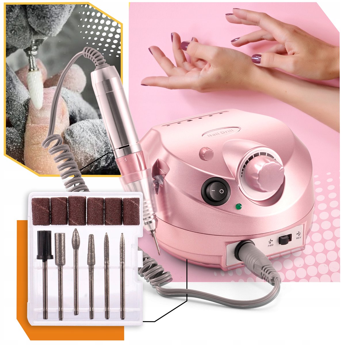Professionele Nagelfreesmachine 65W - Draaivergrendelingsspantang, Voetpedaal, 45000 RPM, Lage Warmte En Trillingen - Voor Salon- En Thuisgebruik