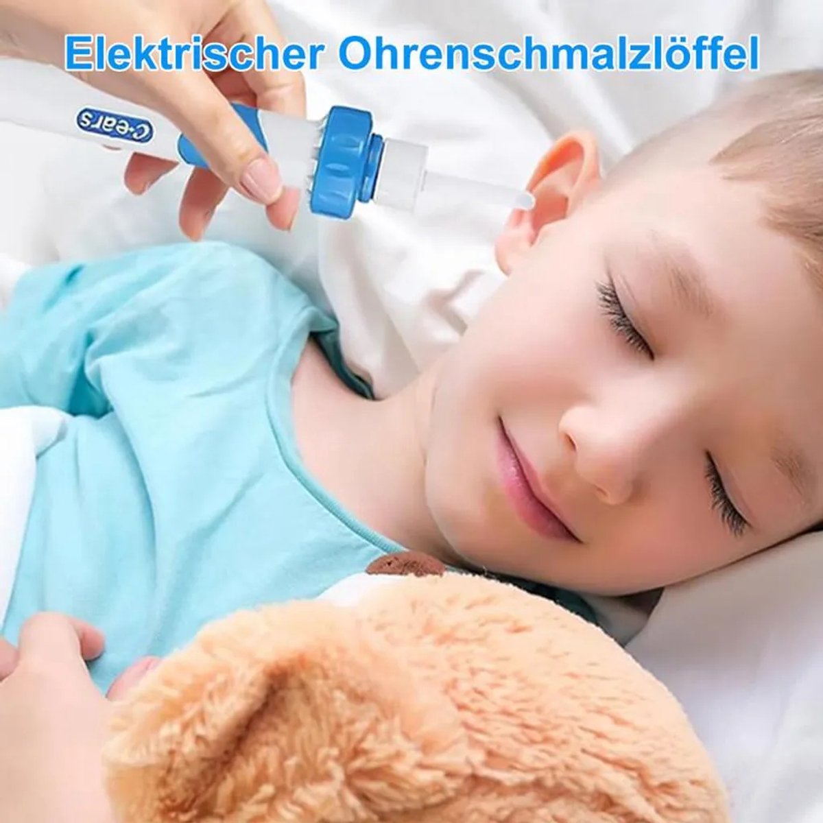 Elektrische oorreiniger Geschikt voor zachte siliconen zuigmond Geschikt voor het Geschikt voorzichtig verwijderen van oorsmeer; wordt geleverd Geschikt voor 2 vervangende zuigmondjes; Geschikt voor kinderen en volwassenen.