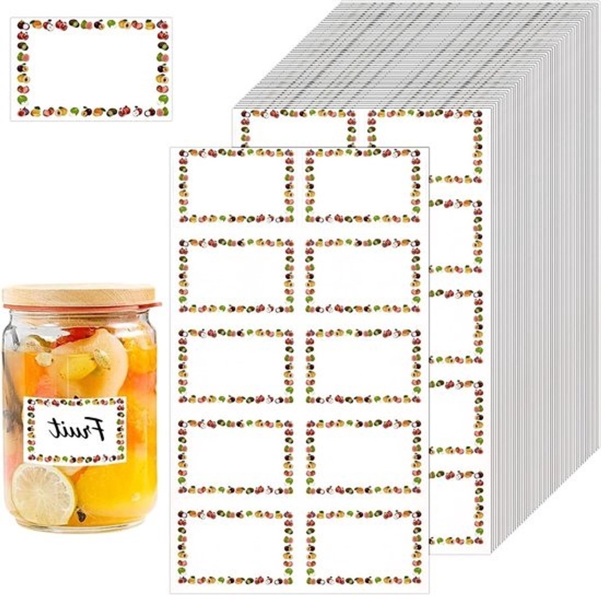 1000 Zelfklevende Etiketten voor Potten - 6x4cm Voedsel Labels voor Keuken, Flessen en Inmaakcontainers
