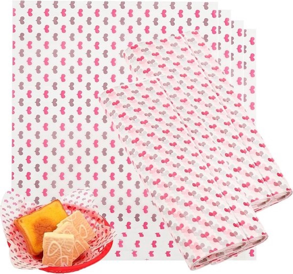 200 vellen 200 x 22 cm waspapier voor voedsel, vetvrij papier voor delicatessen, sandwiches en burgers