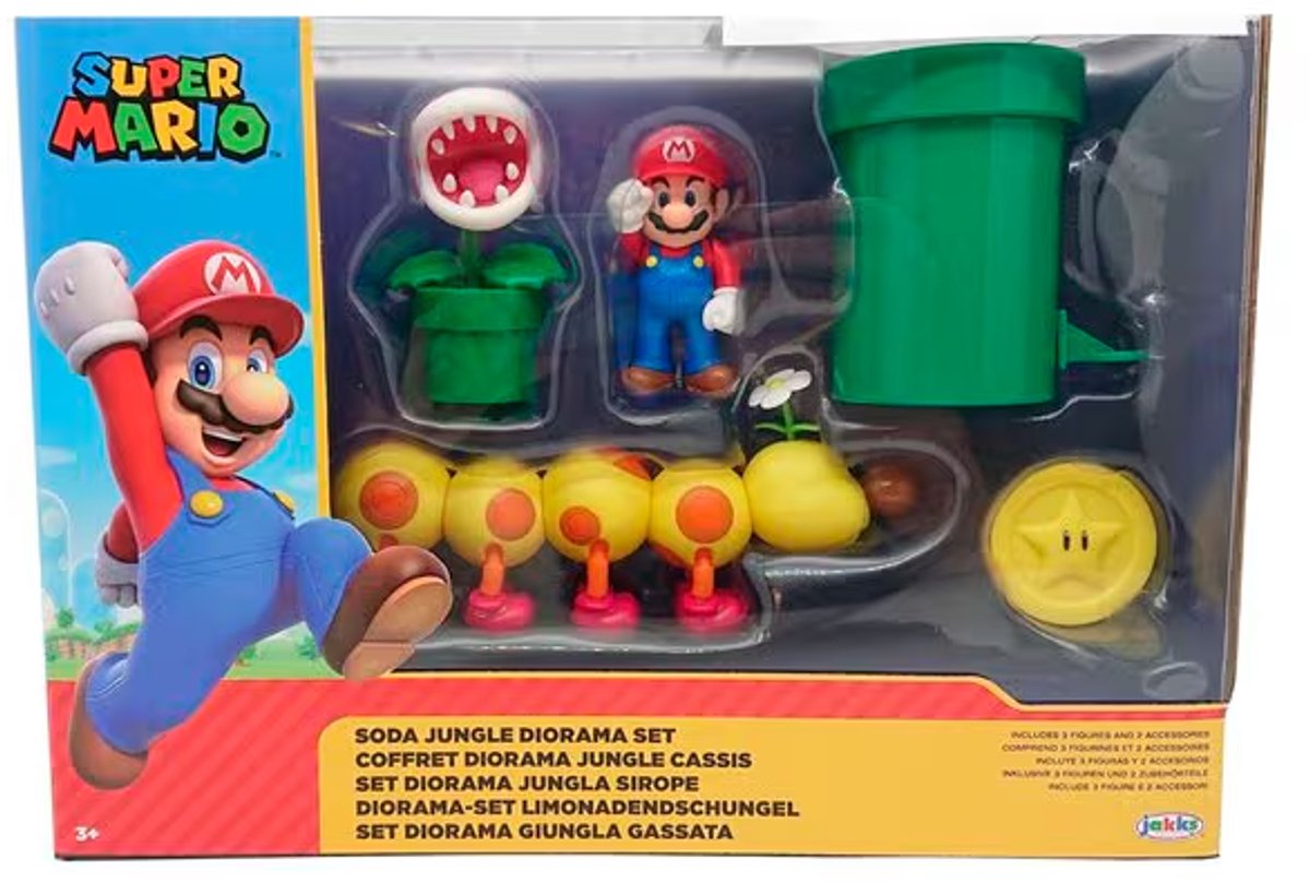 Jakks Pacific World of Nintendo Super Mario Diorama Playset Soda Jungle 6 cm Playsets