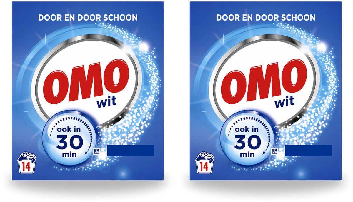 2 x OMO – Waspoeder – Wit – 14 Wasbeurten - Bulkverpakking - 2 stuks
