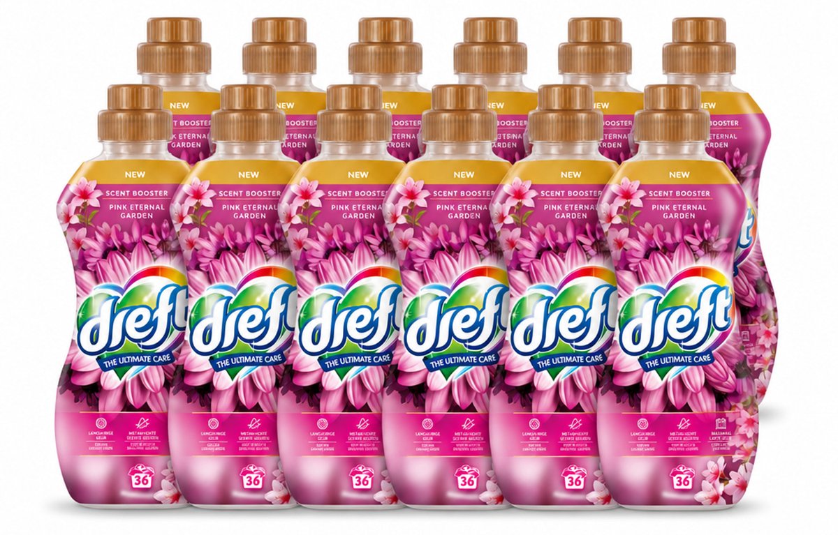 12 x Dreft – Pink Eternal Garden – Vloeibare Geurbooster – 720 ml – 36 wasbeurten - Voordeelverpakking - 12 stuks