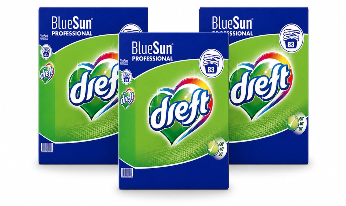 3 x Dreft - Wasmiddel Poeder - Professional - Efficiënte reiniging - 83 Wasbeurten - Voordeelverpakking - 3 stuks