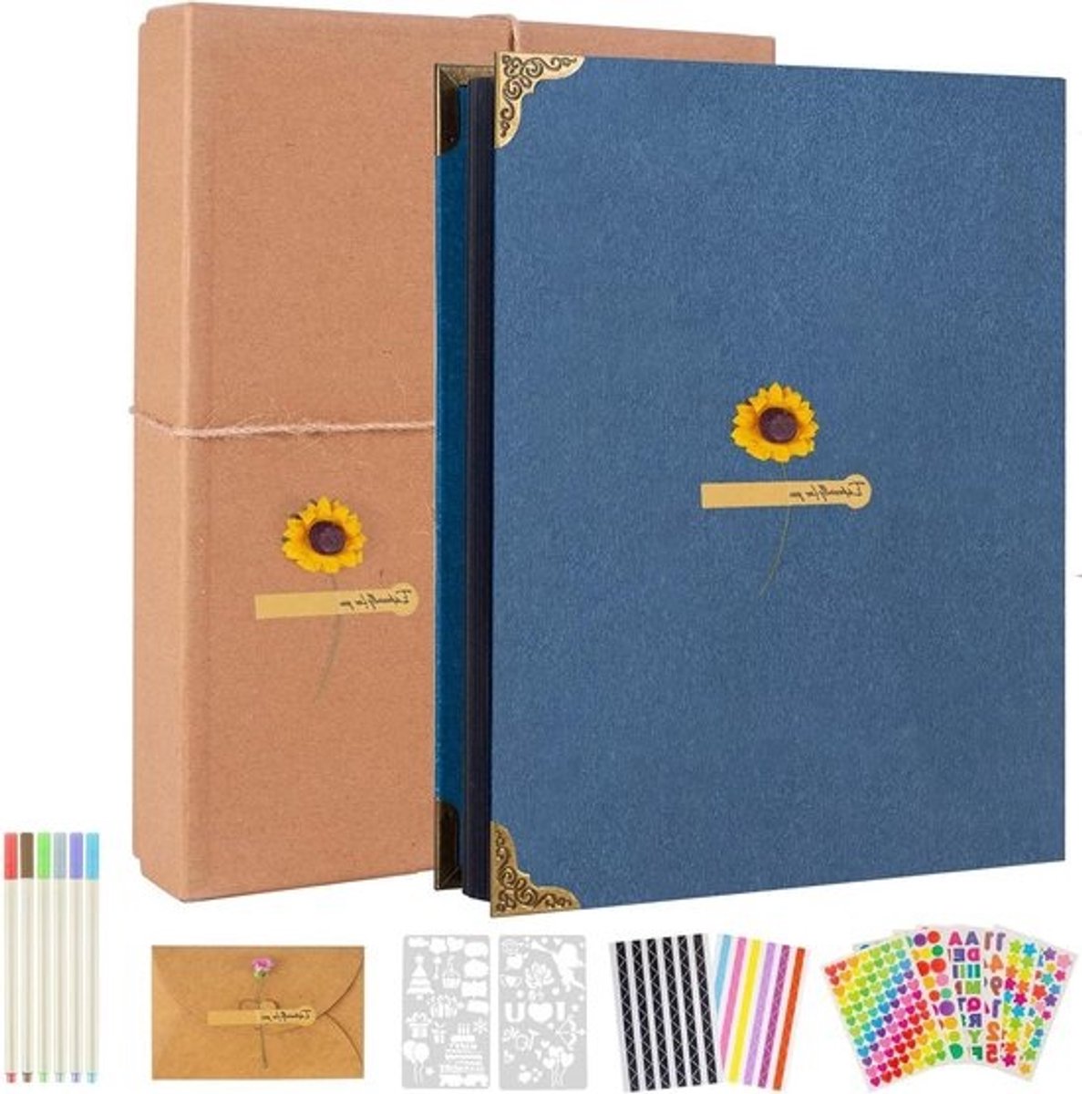 DIY fotoalbum met 60 zwarte pagina's - herbruikbaar scrapbook voor foto's - retro album voor verjaardagscadeau en creatieve projecten