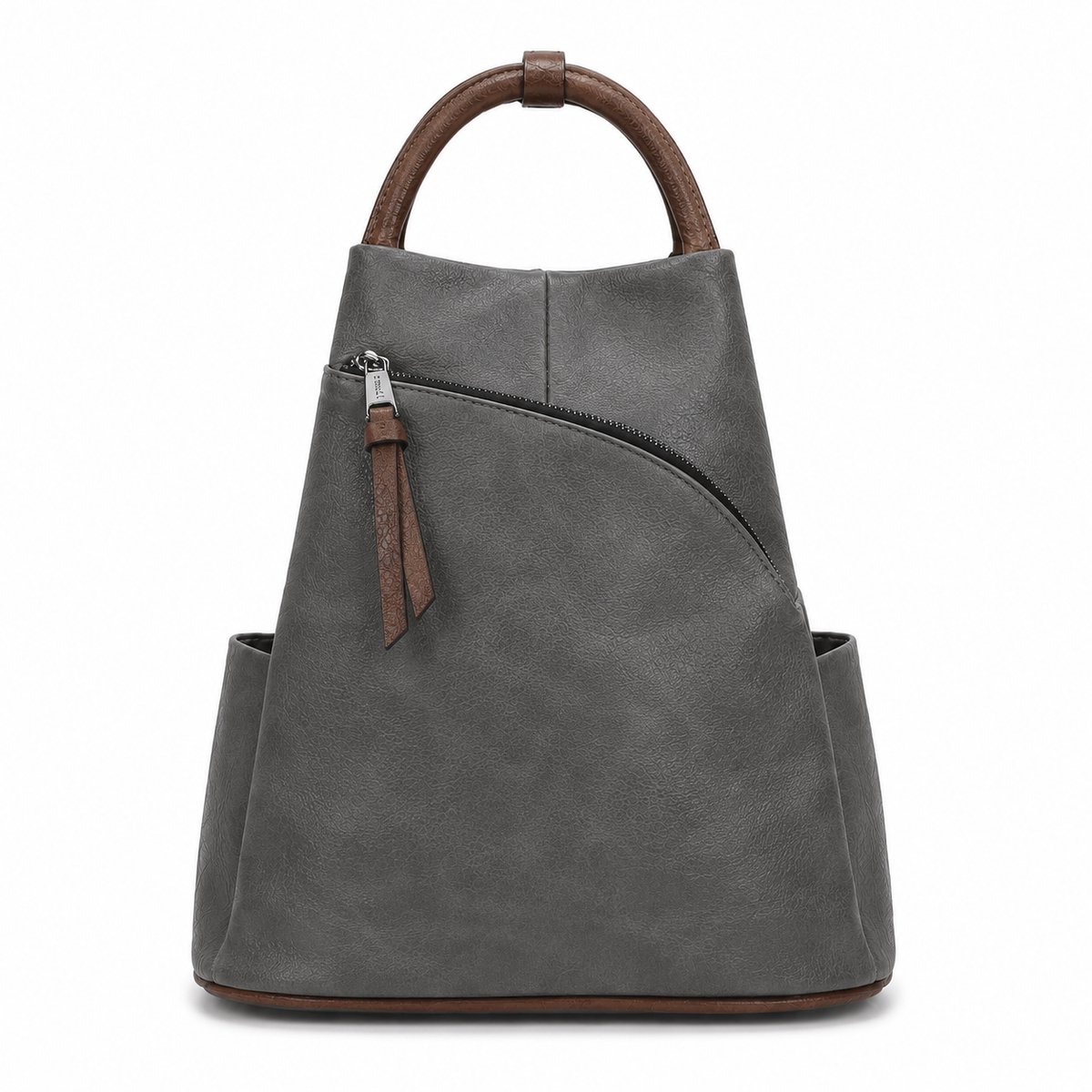 THL Design - Dames Rugzak - Kleine Rugtas - Anti Diefstal - Grijs / Donkerbruin