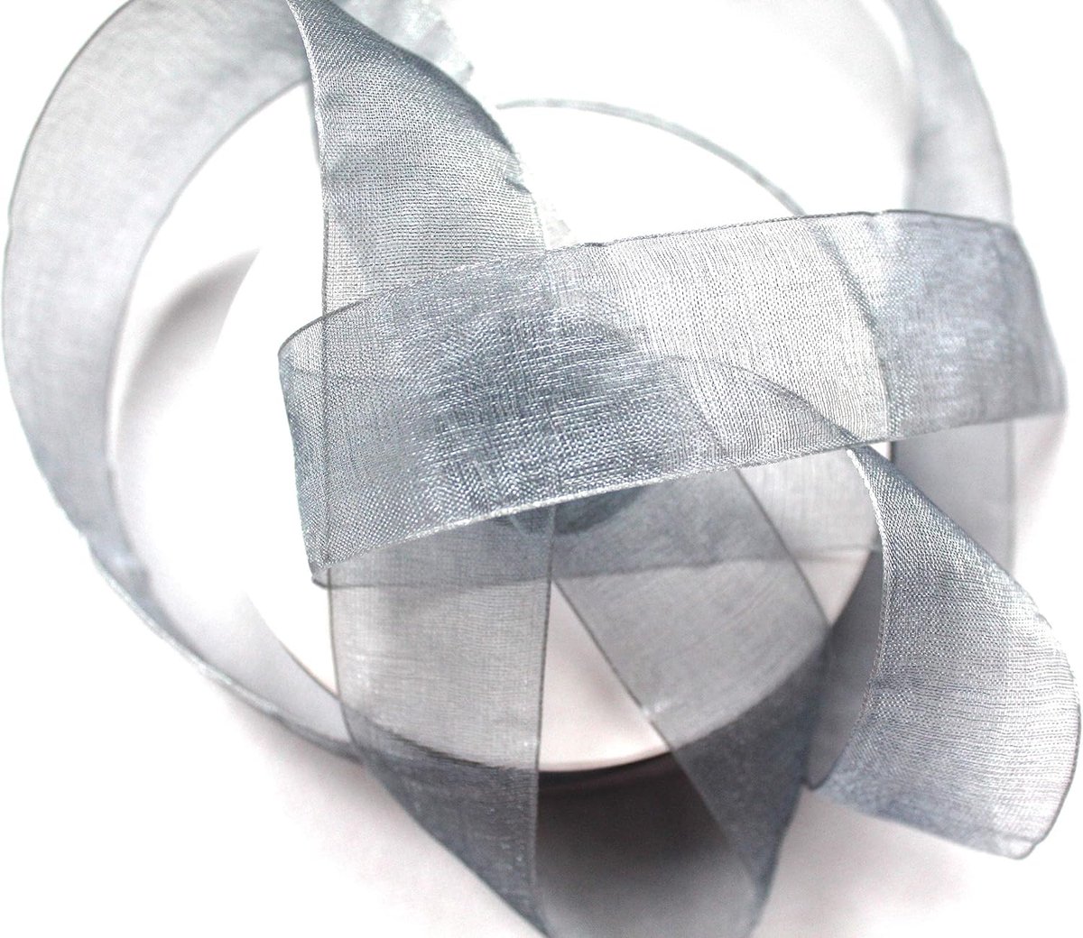 22 m breedte 5 cm organza lint cadeaulint organza (zilver, 22 m)