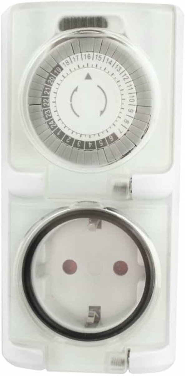 MEC.IP44.16A.3680W. Bedien en optimaliseer uw dagelijkse energie. Ideaal voor de automatisering van het gebruik van elektrische apparaten met efficiëntie en veiligheid buitenshuis.