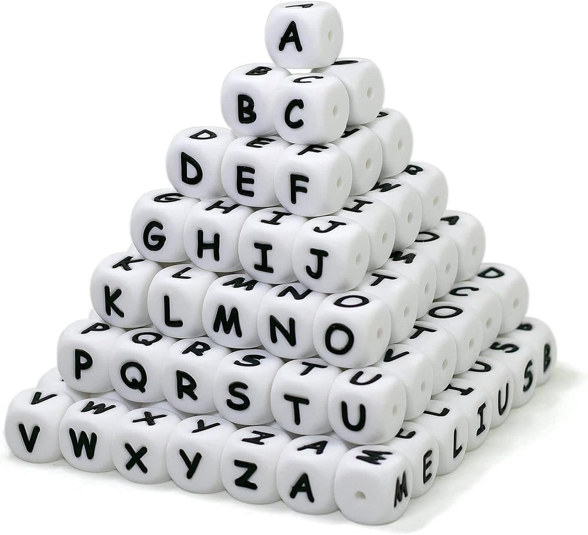 78 stuks siliconen letterkraal, A-Z alfabet kralen, 12 mm kralen voor armbanden, knutselset voor sieraden