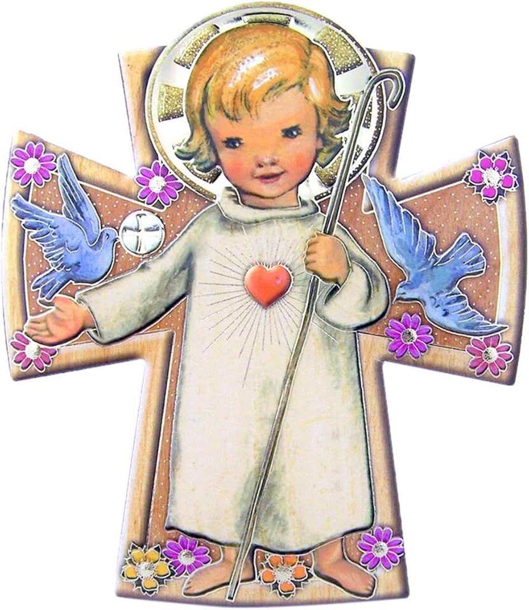Gouden reliëf kind icoon plaque, 4 5/8 inch