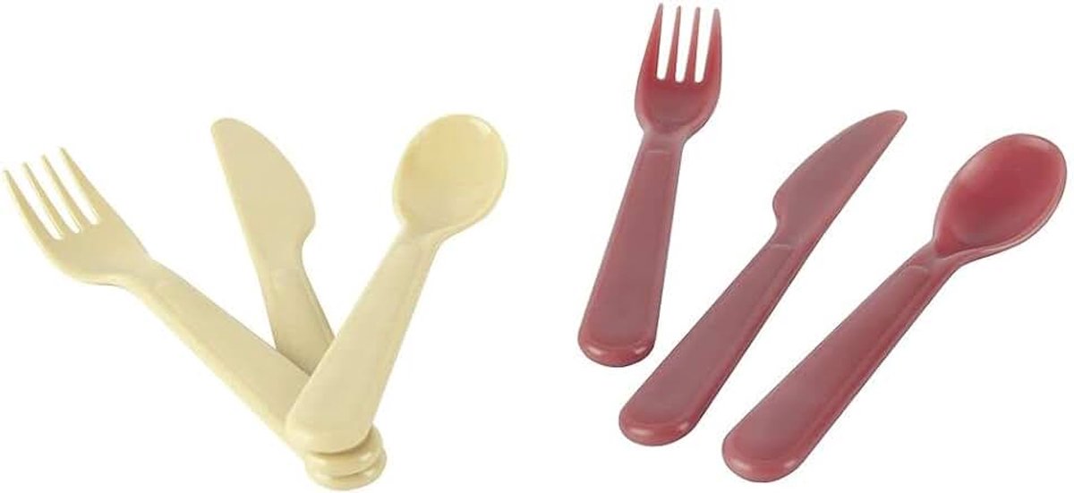 - Tiny Biobased Cutlery Set - Nude & Ruby Red (6250)