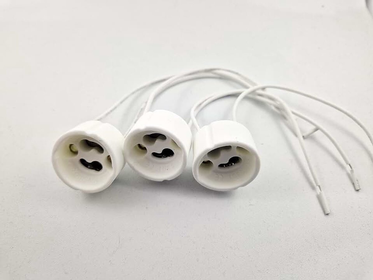 Keramische fittingen sokkel aansluiting met extra dikke 30 cm aansluitkabel voor led en halogeen spot fitting met 18 AWG kabel 0,75 mm²