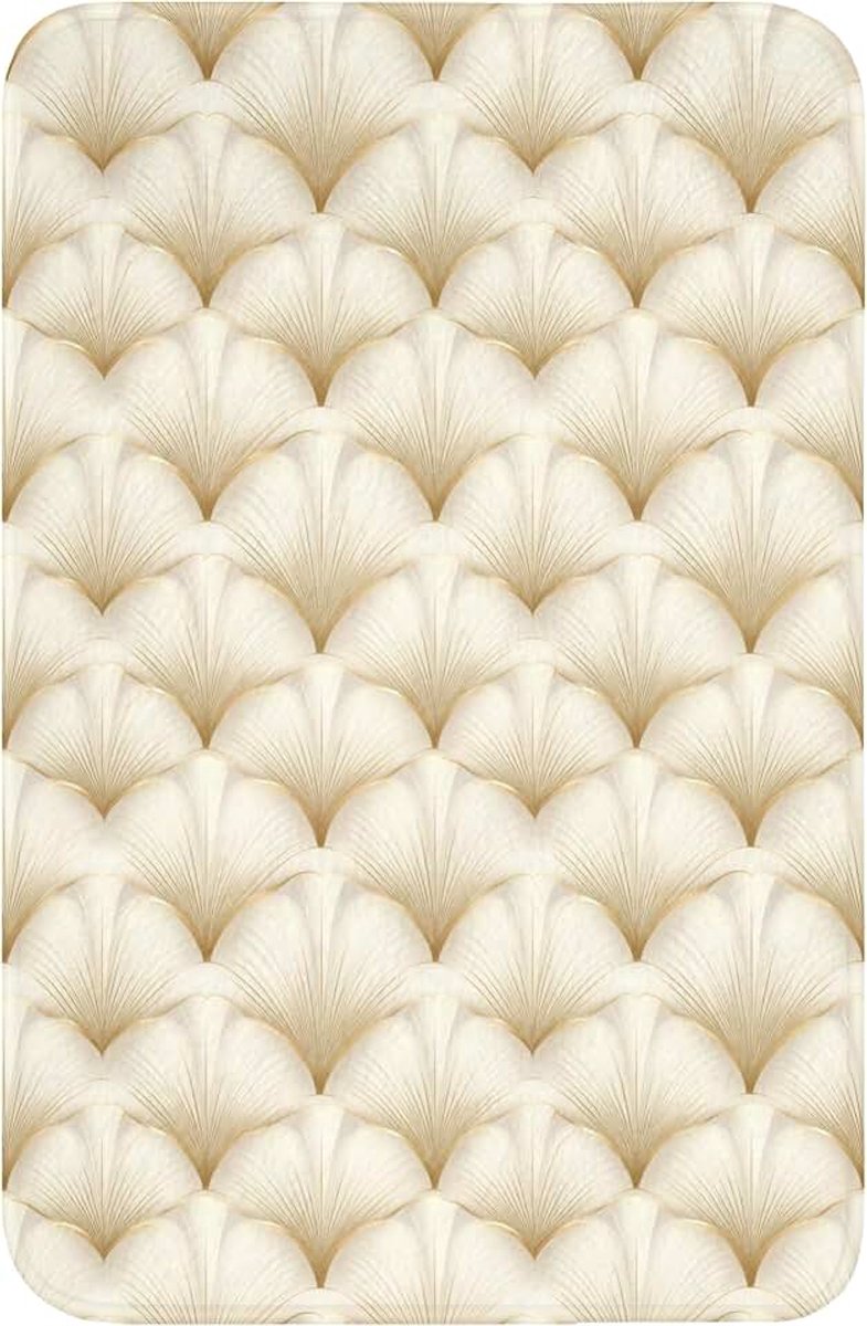 Badmat Rechthoekig 40x60 cm Badkamer Accessoires Bath Mat Anti Slip Wc Memory Foam Wasbaar Zacht Bathroom Toilet Mats Washable Waaier - Motief - Goud