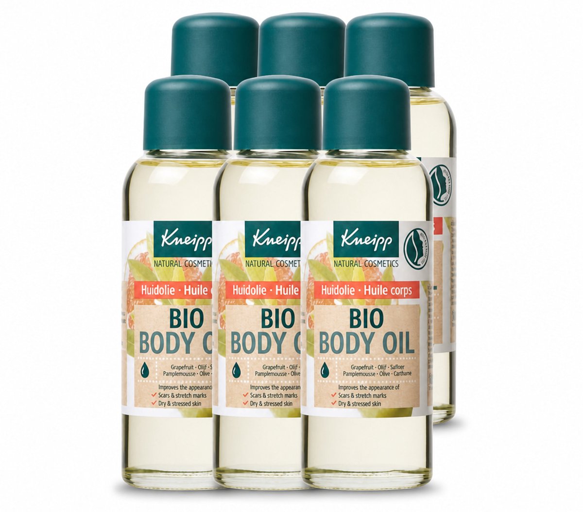 6 x Kneipp - Huidolie - Bio - Voor striae & littekens - 100 ml - Voordeelverpakking - 6 stuks