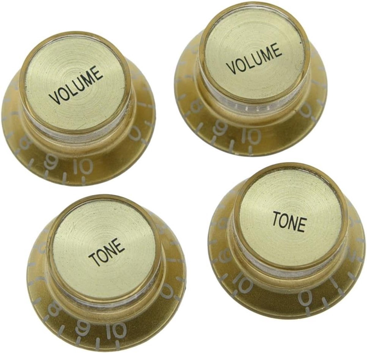 Set van 4 LP Gitaar Reflector Knoppen Goud met Gouden Cap Top Hat Knoppen voor SG Epiphone Les Paul