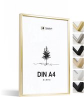 Heimlich Fotolijst A4 (21x29,7 cm) - Metaal Goud - Staand en Wandhangend - Onbreekbaar Kunststof Glas
