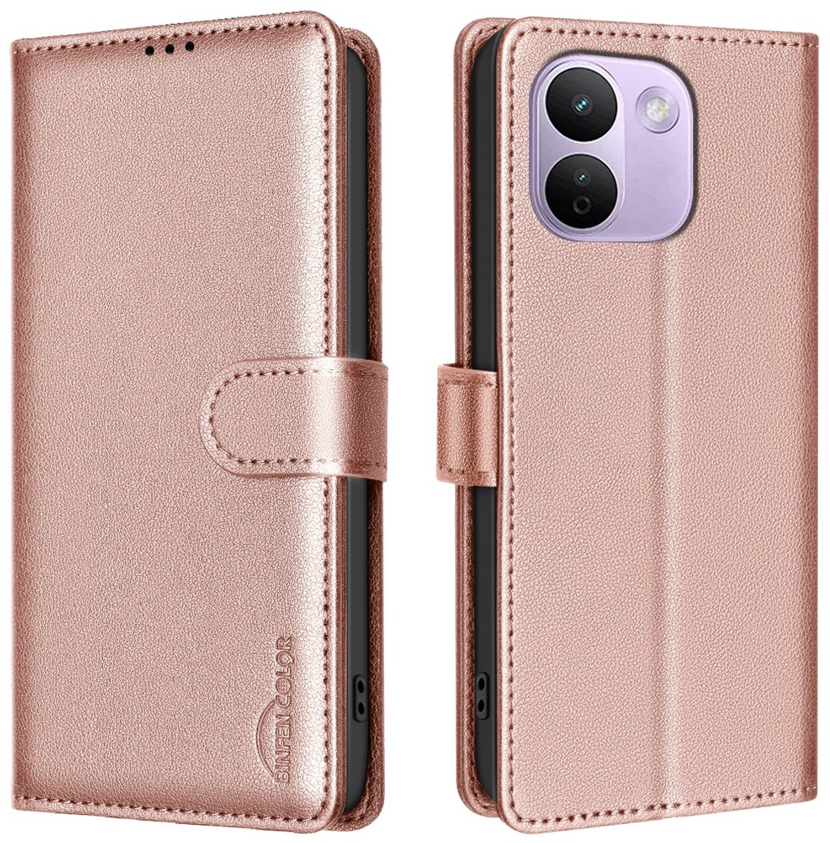 BINFEN Hoesje - Geschikt voor Xiaomi Redmi Note 17 Pro Max Hoesje - BINFEN Color Book Case - Rose Gold