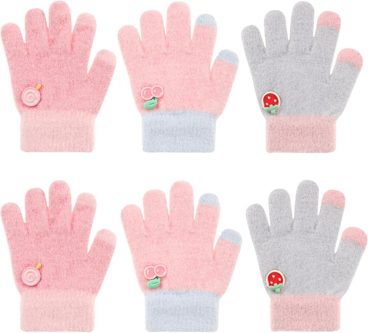 Handschoenen voor kinderen, rekbaar, warm, magische handschoenen voor jongens en meisjes, 5-12 jaar, 3 paar