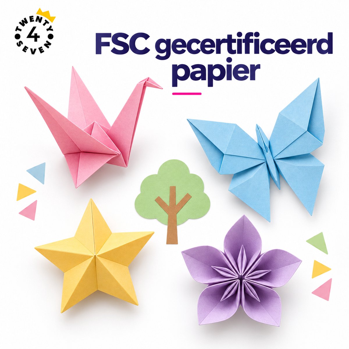 Twenty4seven® Gekleurd Papier A4 - 100 Vellen Origami, Vouwpapier en Knutselpapier - 80 Grams FSC - Surprise Knutselen voor Kinderen - Sinterklaas Cadeau - 20 Projecten — cadeau in Hobby - foto 7