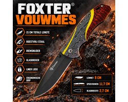 Foxter Tactical Survival Zakmes - Robuust en Multifunctioneel Outdoor Mes 21cm