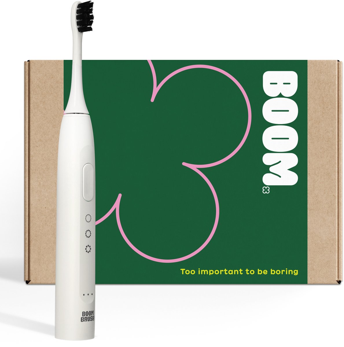 BOOM Elektrische Tandenborstel - 180 dagen Batterij - The Boost - Wit - Sonische Tandenborstel - Duurzaam