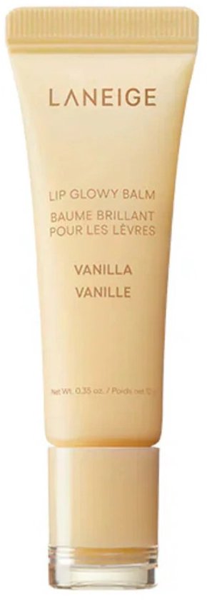Laneige Lip Glowy Balm in Vanille. Lichtgele tube met dop.
