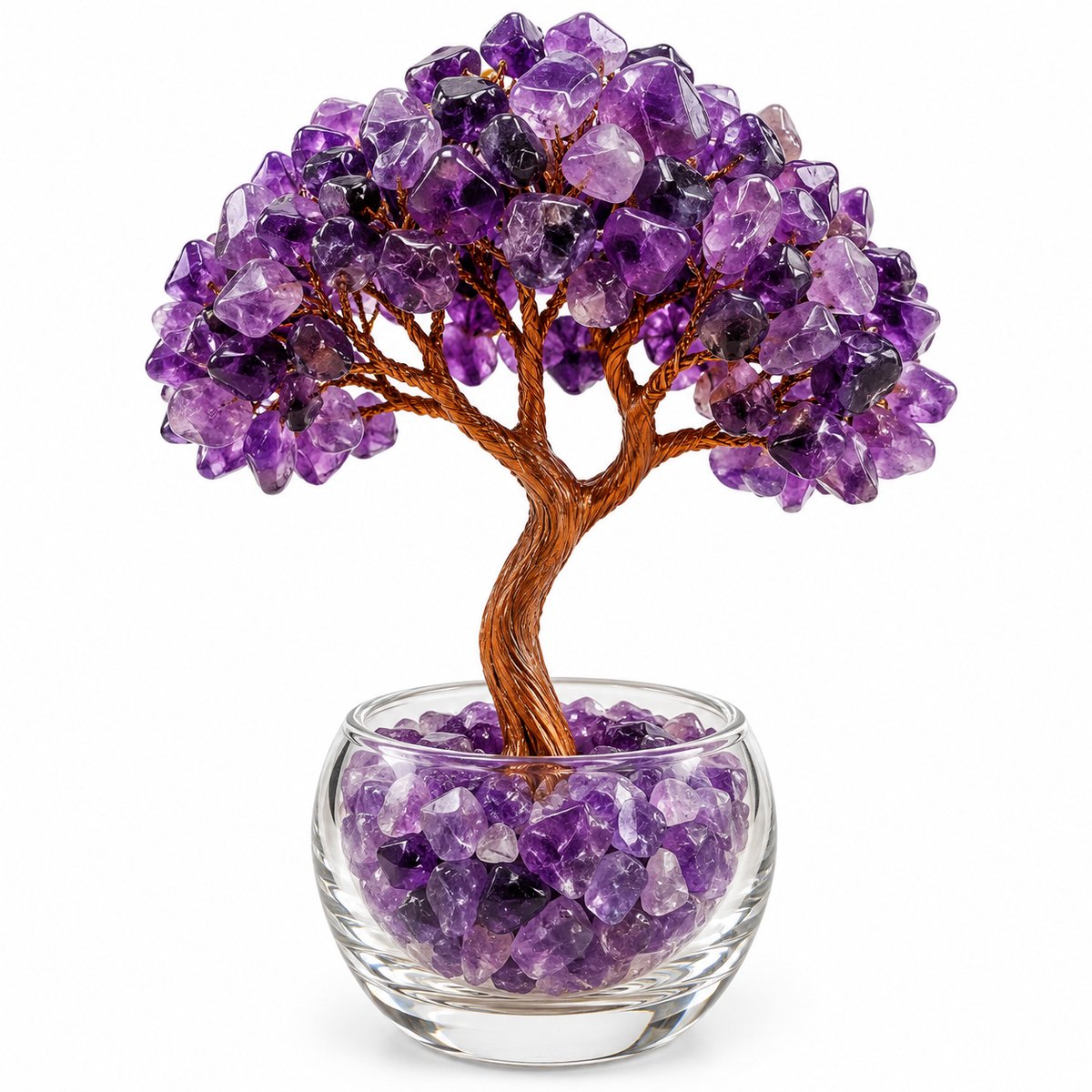 S4H® Amethist Edelsteenboom – Levensboom met Echte Amethist – Edelstenen Decoratie voor Rust, Balans & Positieve Energie