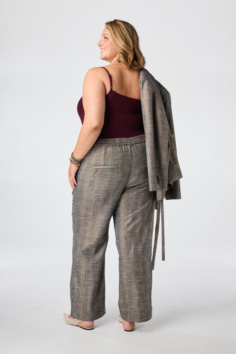 MS Mode Broek Geruite wide leg broek
