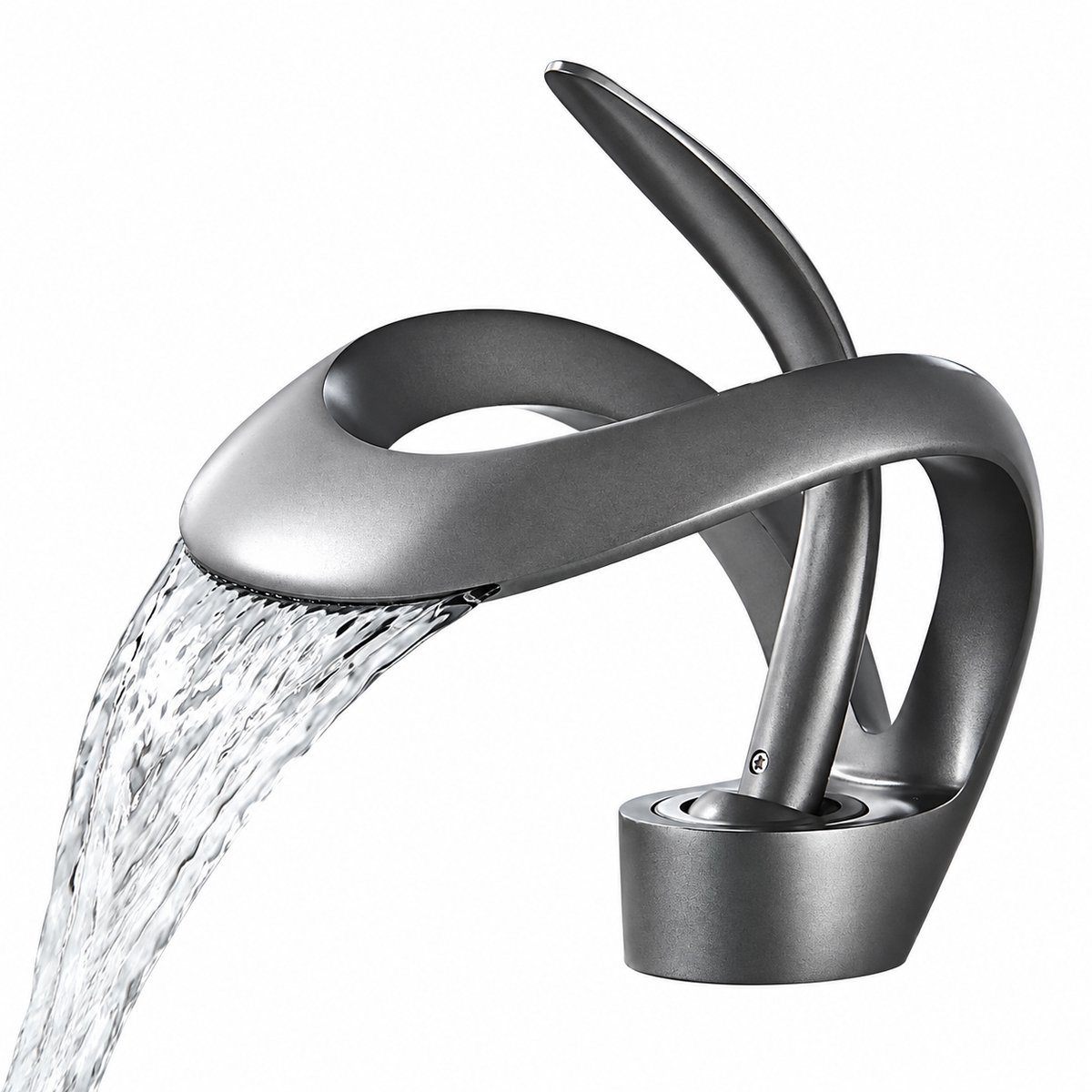 Seth Select Wastafelkraan – Waterval Mengkraan Badkamer – Moderne Wastafelkraan met Warm & Koud Water – Messing – Zwart