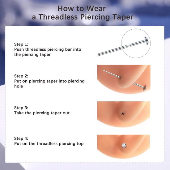 Studs Chirurgische Stalen Neus Piercings Hypoallergene Draadloze Push in Labret Medusa Lip Piercing Flat Back Kraakbeer Oorbellen Conch Tragus Helix Piercings Goud/Zilver — afbeelding 4