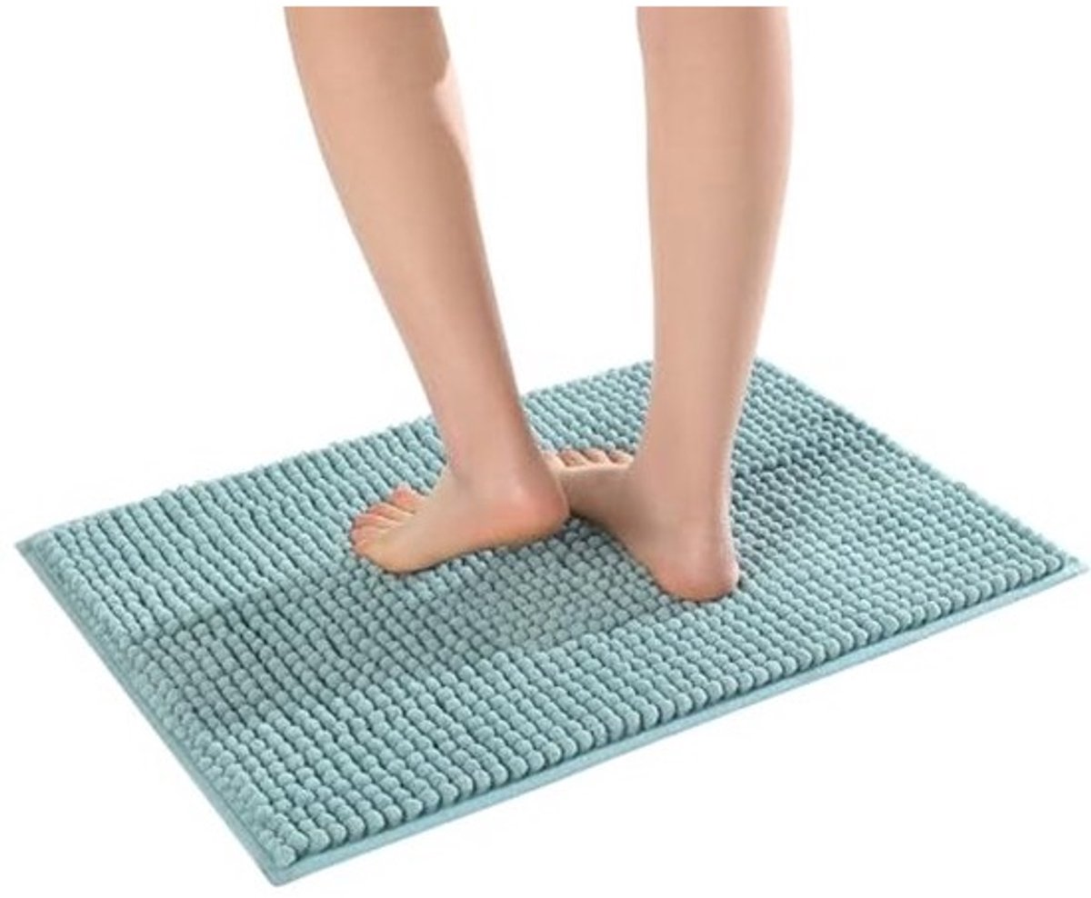 Chenille Antislip Badmat - 40 x 60 cm Microvezel Badkamer Mat - Snelle Waterabsorptie, Machine wasbaar, Duurzaam Tapijt