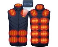 Verwarmd vest, verwarmd vest, elektrisch verwarmde jassen met 3 vesten, verstelbare warme winterkleding (batterij niet inbegrepen) - XXXL