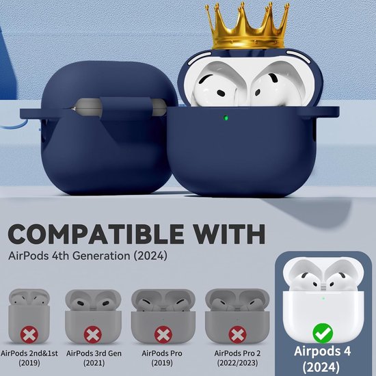 Compatible with AirPods 4 Case - Magnetic Navy Blue — afbeelding 5
