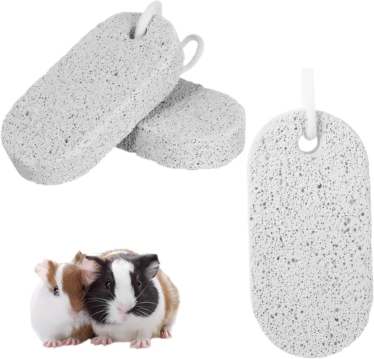 3 stuks huisdier tanden slijpsteen mineraal 9 x 4,5 cm molaire steen voor konijnen, eekhoorns, hamsters en andere kleine huisdieren