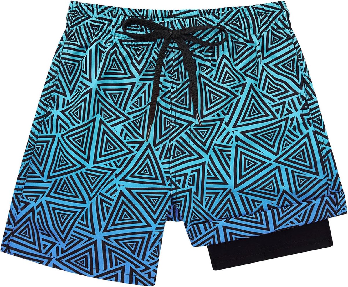 Zwembroek voor jongens Sneldrogende zwemshorts Compressievoering Anti-chafe Boxershort Zwemkleding Strand Boardsurfshorts 7-18 jaar