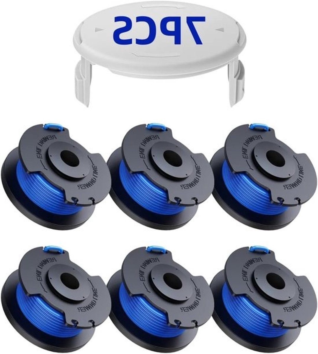Set van 6 Nylon Draadspoelen voor Bosmaaier - Geschikt voor 18V, 24V en 40V Trimmers met 2 mm Draad