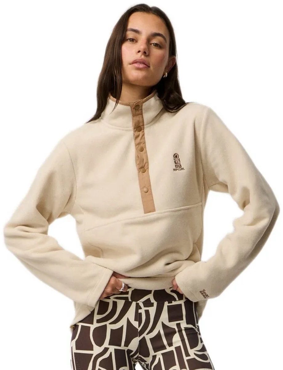 Rip Curl S-series Polartec Sweatshirt L Vrouw Oatmeal Marle