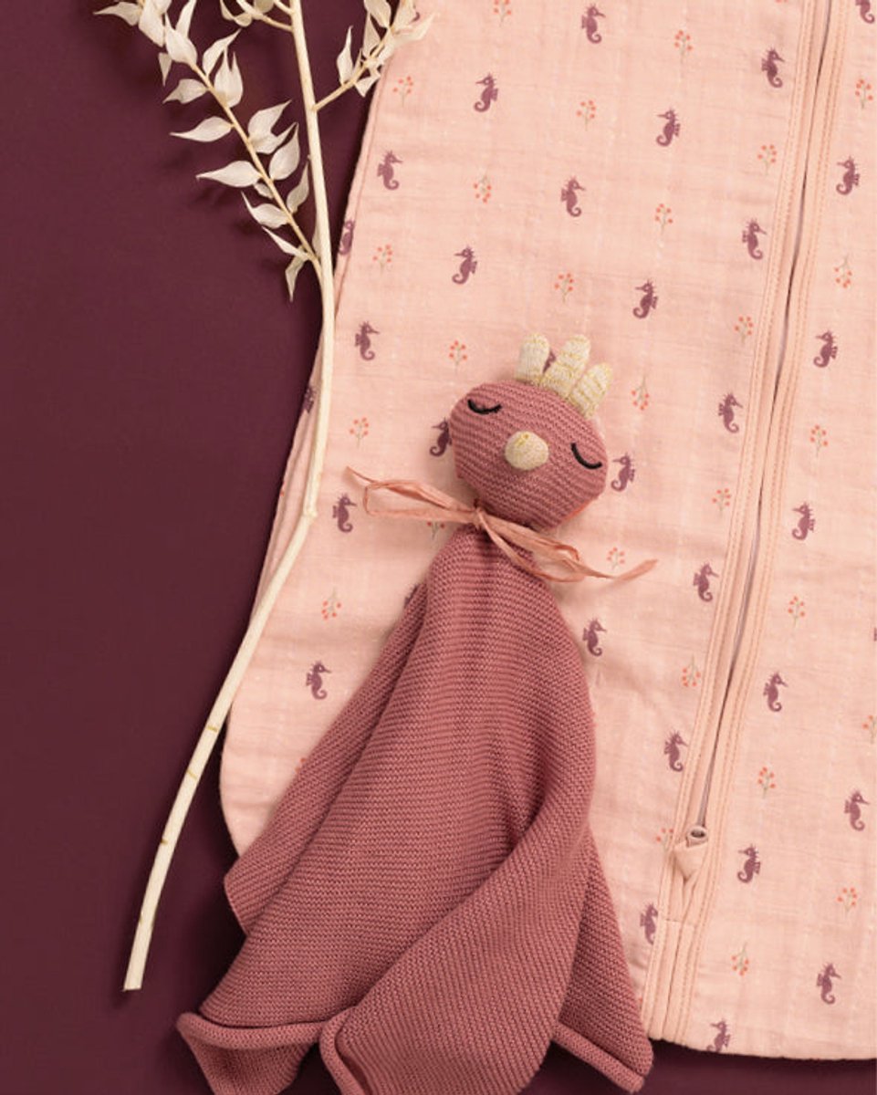 Fresk Knuffeldoekje – Tutpoppetje - Kraamcadeau voor Jongens en Meisjes - Baby Cadeau - Paars - Swallow