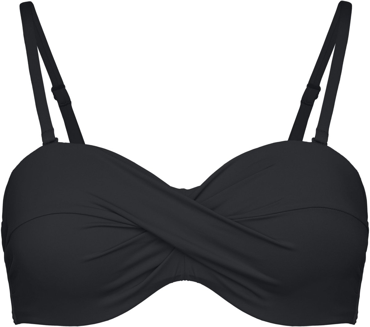 Esotiq Base - Push-up-bikinitop - Bardot - Zwart - 75D